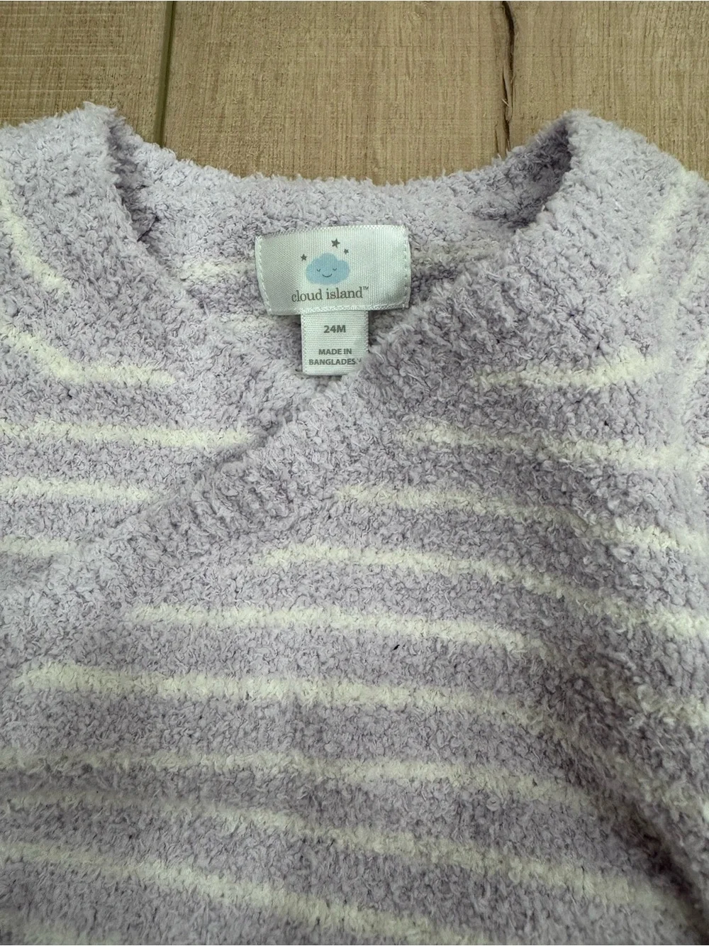 Cloud Island Soft Lavender Striped Kids Pajama Set - Cozy Knit Sleepwear